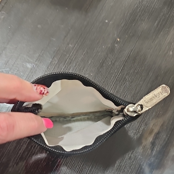 LeSportsac Black and Cream Floral Pouch - Picture 4 of 7